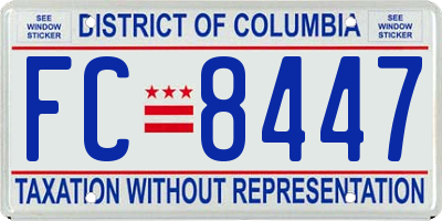 DC license plate FC8447