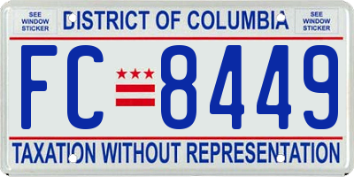 DC license plate FC8449