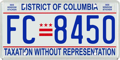 DC license plate FC8450