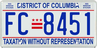 DC license plate FC8451