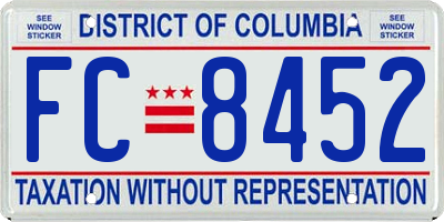 DC license plate FC8452