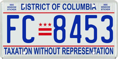 DC license plate FC8453