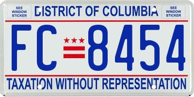 DC license plate FC8454