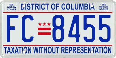 DC license plate FC8455