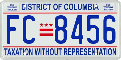 DC license plate FC8456