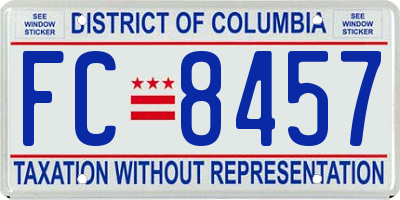 DC license plate FC8457