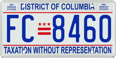 DC license plate FC8460