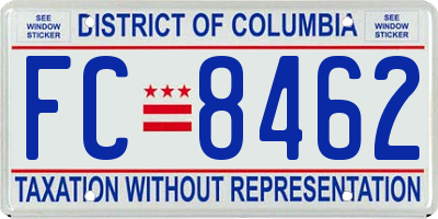 DC license plate FC8462