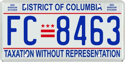 DC license plate FC8463