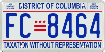 DC license plate FC8464