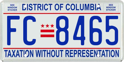 DC license plate FC8465