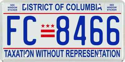 DC license plate FC8466