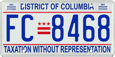 DC license plate FC8468