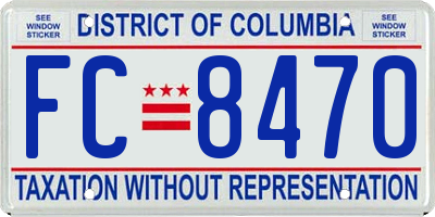 DC license plate FC8470