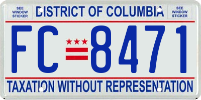 DC license plate FC8471