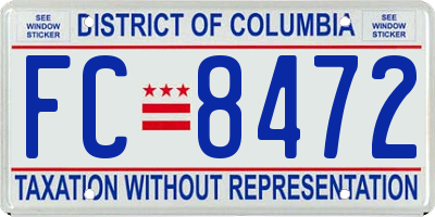 DC license plate FC8472