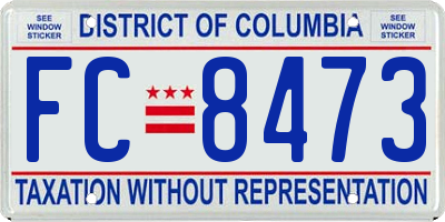 DC license plate FC8473