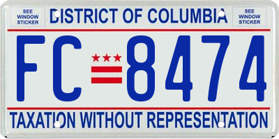 DC license plate FC8474