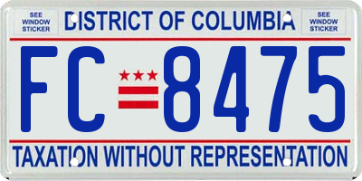 DC license plate FC8475