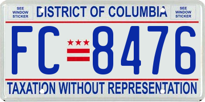 DC license plate FC8476