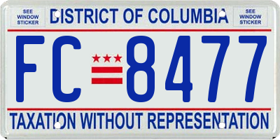 DC license plate FC8477