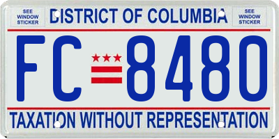 DC license plate FC8480