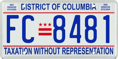 DC license plate FC8481