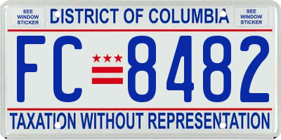 DC license plate FC8482