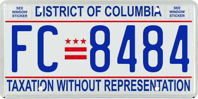 DC license plate FC8484