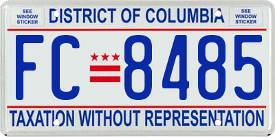 DC license plate FC8485