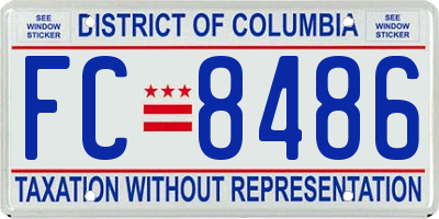 DC license plate FC8486