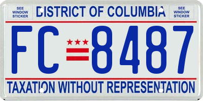 DC license plate FC8487