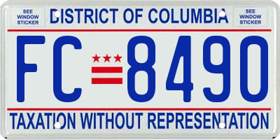 DC license plate FC8490