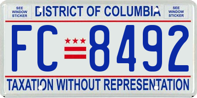 DC license plate FC8492