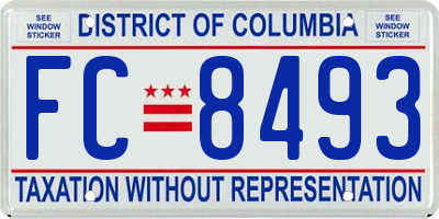 DC license plate FC8493