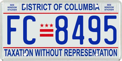 DC license plate FC8495