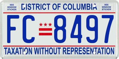 DC license plate FC8497