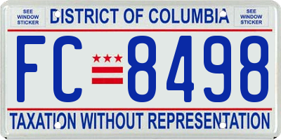 DC license plate FC8498