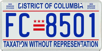 DC license plate FC8501