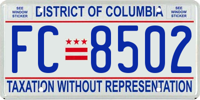 DC license plate FC8502