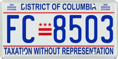 DC license plate FC8503