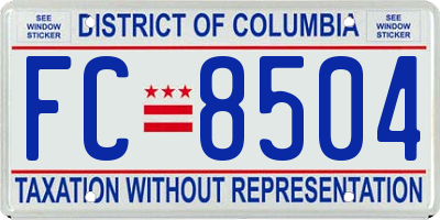 DC license plate FC8504