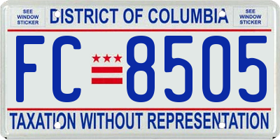 DC license plate FC8505