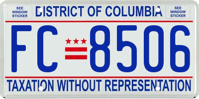 DC license plate FC8506