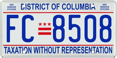 DC license plate FC8508