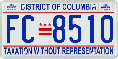 DC license plate FC8510