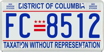 DC license plate FC8512