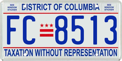 DC license plate FC8513