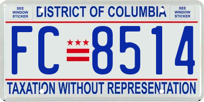 DC license plate FC8514