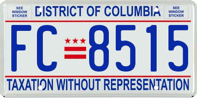 DC license plate FC8515